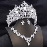 3PCS silver Crystal Crown Bridal Jewelry Sets Wedding Tiaras Set for Women